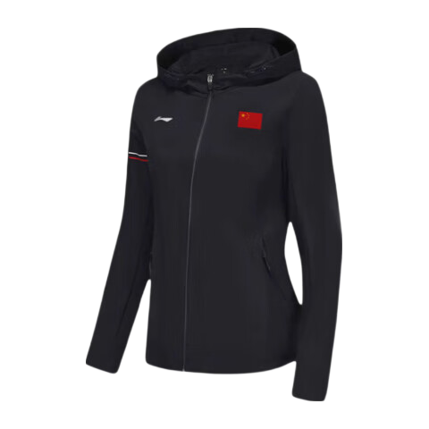 Li-Ning Glory National Flag Logo Jacket, Quick-Dry, High-Elasticity, Cool-Feeling, Sun Protection Windbreaker, Executive Business Long-Sleeve Top for Men And Women, Champion Style
