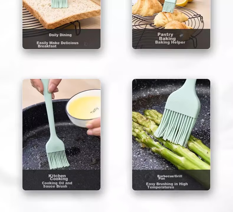 Fangcaodi Silicone Oil Brush High-Temperature Resistant Non-Shedding Kitchen Pancake BBQ Baking Food Grade Small Brush 4