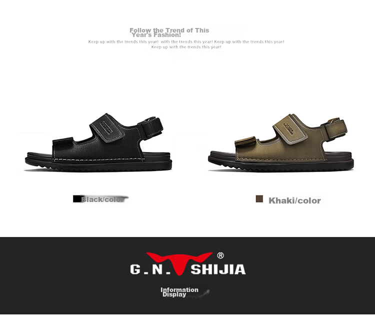 Bull Family Men's Leather Sandals Summer New Breathable Casual Comfortable Durable Beach Shoes Lightweight Versatile Outdoor Shoes for Men 5