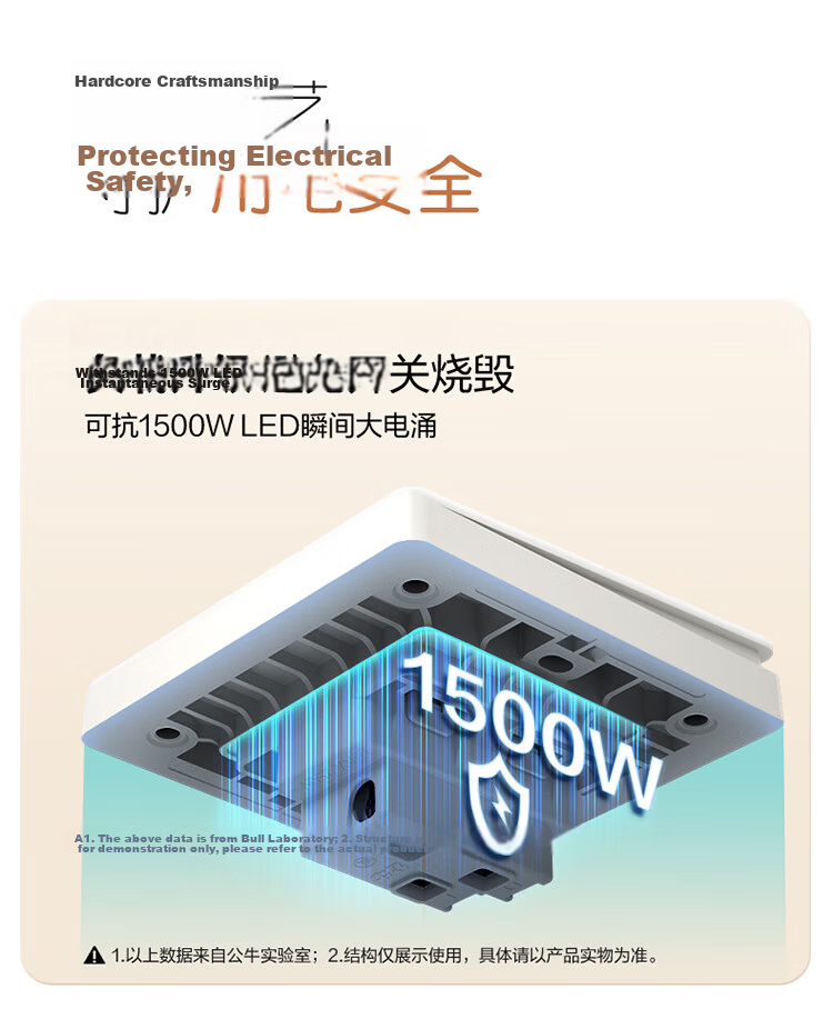 BULL Switch Socket, G12 Skin-Feel Matte Cream Style, Three-Hole 16A Air Conditioner Socket, G12Z104S Milk Velvet Brow 15