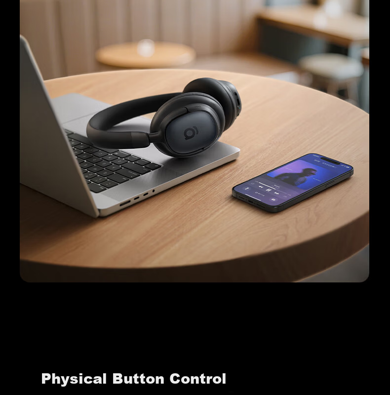 BASEUS MH1 Over-Ear Noise Cancelling Bluetooth Headphones Active Noise Cancellation Dual Gold Standard HiFi Certified 80H Battery Life Compatible with Apple Huawei Xiaomi Oppo Phones Gift 35