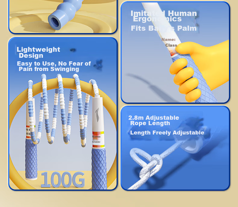 LI-NING Bamboo Jump Rope for Children Kindergarten Primary School Beginners Ages 3-6 Exam Training Special Edition 6