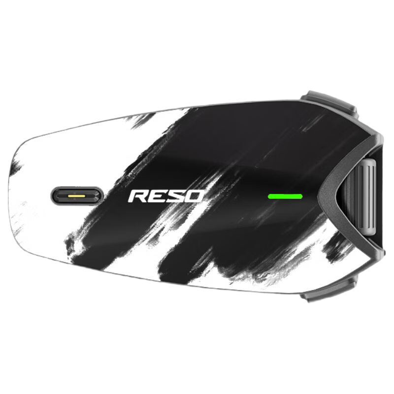 RESORESO Motorcycle Helmet Bluetooth Headset Full-Coverage Protective Sticker Black and White Ink Design