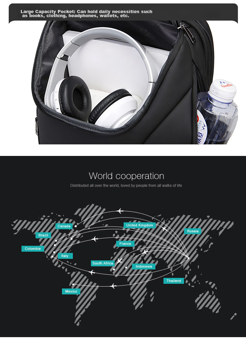 Bange Backpack for Men, Business Laptop Bag with Large Capacity, College Student Backpack for Travel, 16-Inch Laptop Bag 20