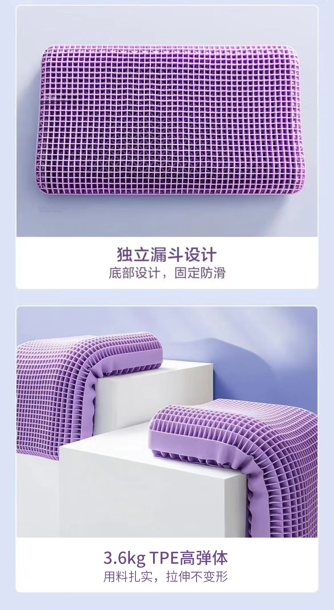 JD Jingzao TPE Cloud Pressure-Relief Pillow Deep Sleep Encrypted 1340 Grid Pillow Core Class A Washable Wave Design 16