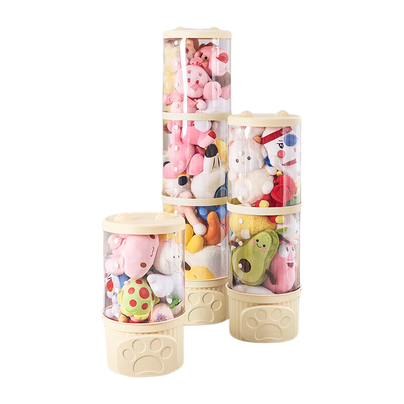 JEKO&JEKO Doll Storage Box, Plush Toy Organizer, Tall Transparent Dustproof Storage Solution, Figurine Display Case, 77cm
