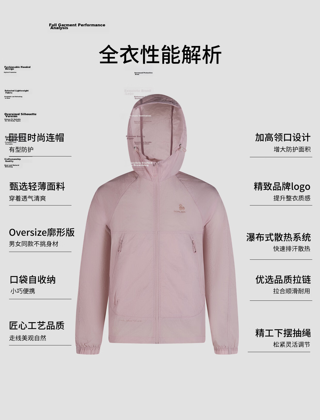 SCALER [Xiaoliangpeng] Unisex Outdoor Sun Protection Jacket UPF50+ Stretch Durable Lightweight Breathable Hooded Sun Jacket 4
