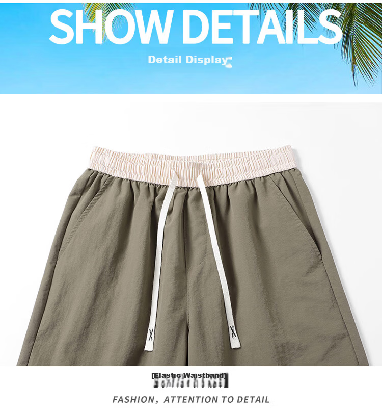 TUCANO Men's Summer Casual Lightweight Ice Cooling Breathable Beach Shorts Quick-Dry Sports Five-Point Pants White 2XL 13