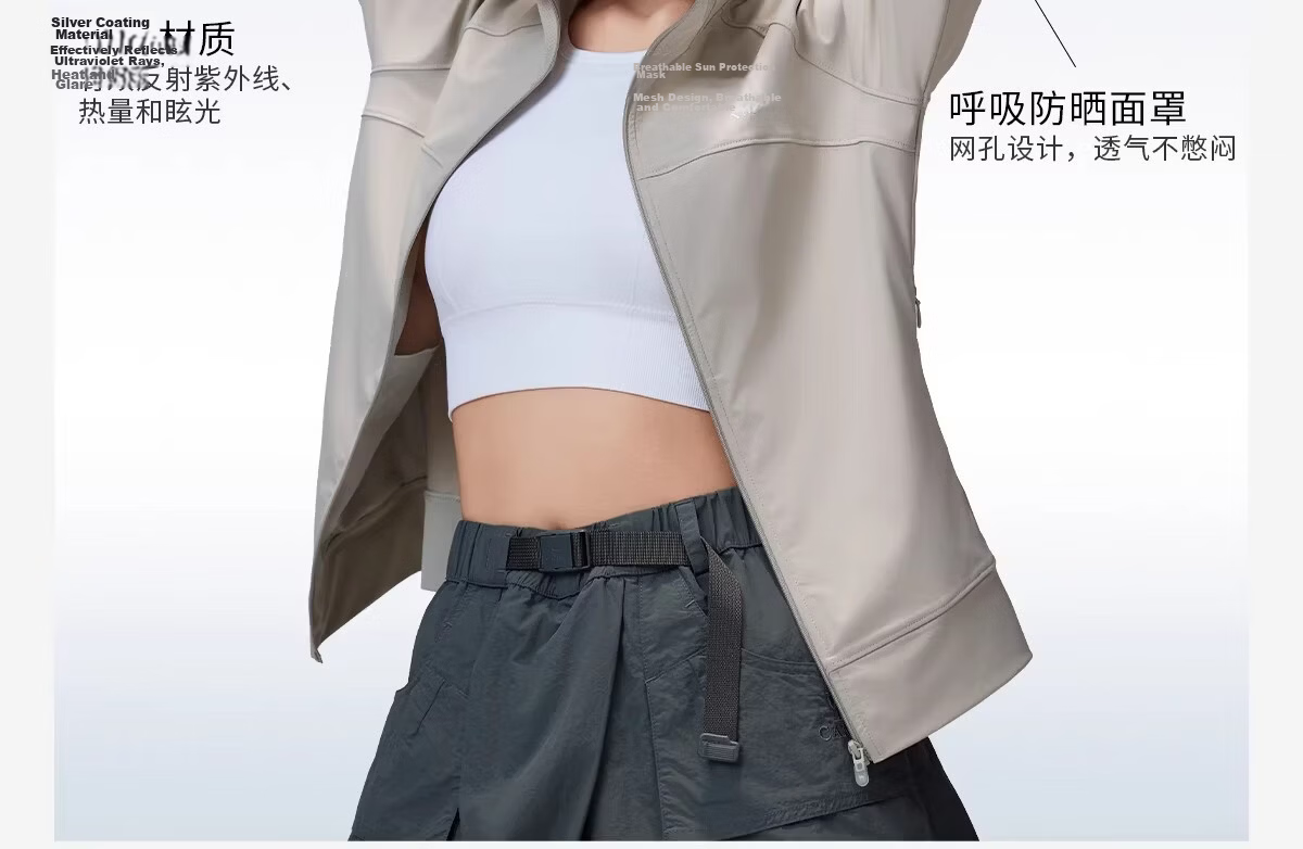 Camel Women's Outdoor Sun Protection Jacket 2026 Spring Summer New Unisex Cooling Breathable Silver Coated Brim Coat Sun Protection Clothing 16