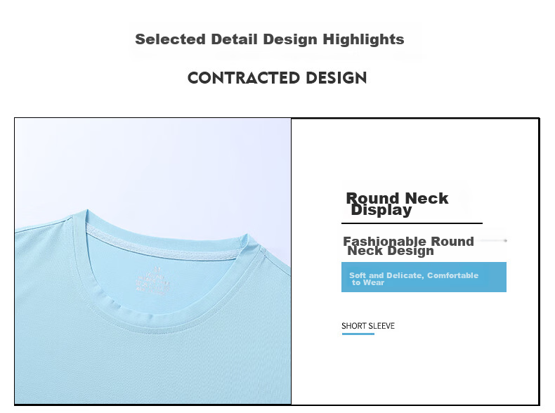 ROMON Men's Short Sleeve T-Shirt Summer Gradient Quick-Dry Breathable Cool Ice Silk Top Light Blue M 8210 11