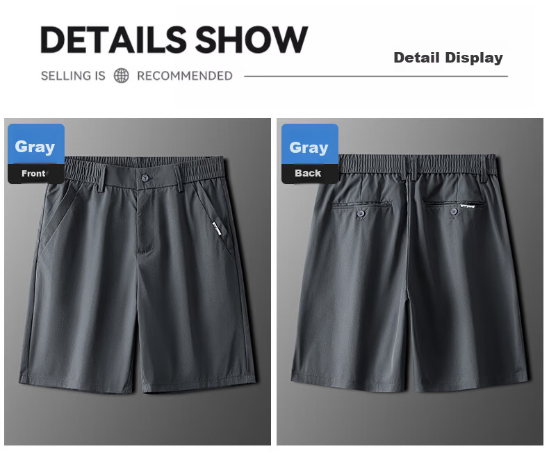 Pierre Cardin Men's Ice Silk Quick-Dry Cooling Sports Casual Shorts Black XL Father's Day Gift 25