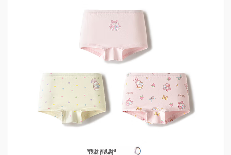 Balabala Girls' Cotton Underwear A-Class Children's Boxer Shorts Antibacterial 3-Pack 49