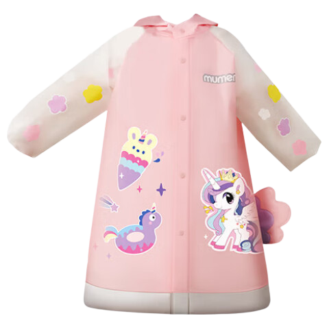 Moremerry Children's Raincoat for Boys And Girls, Kindergarten Kids, Toddlers, Full-Body Waterproof Poncho for Boys, Candy Unicorn, 2XL