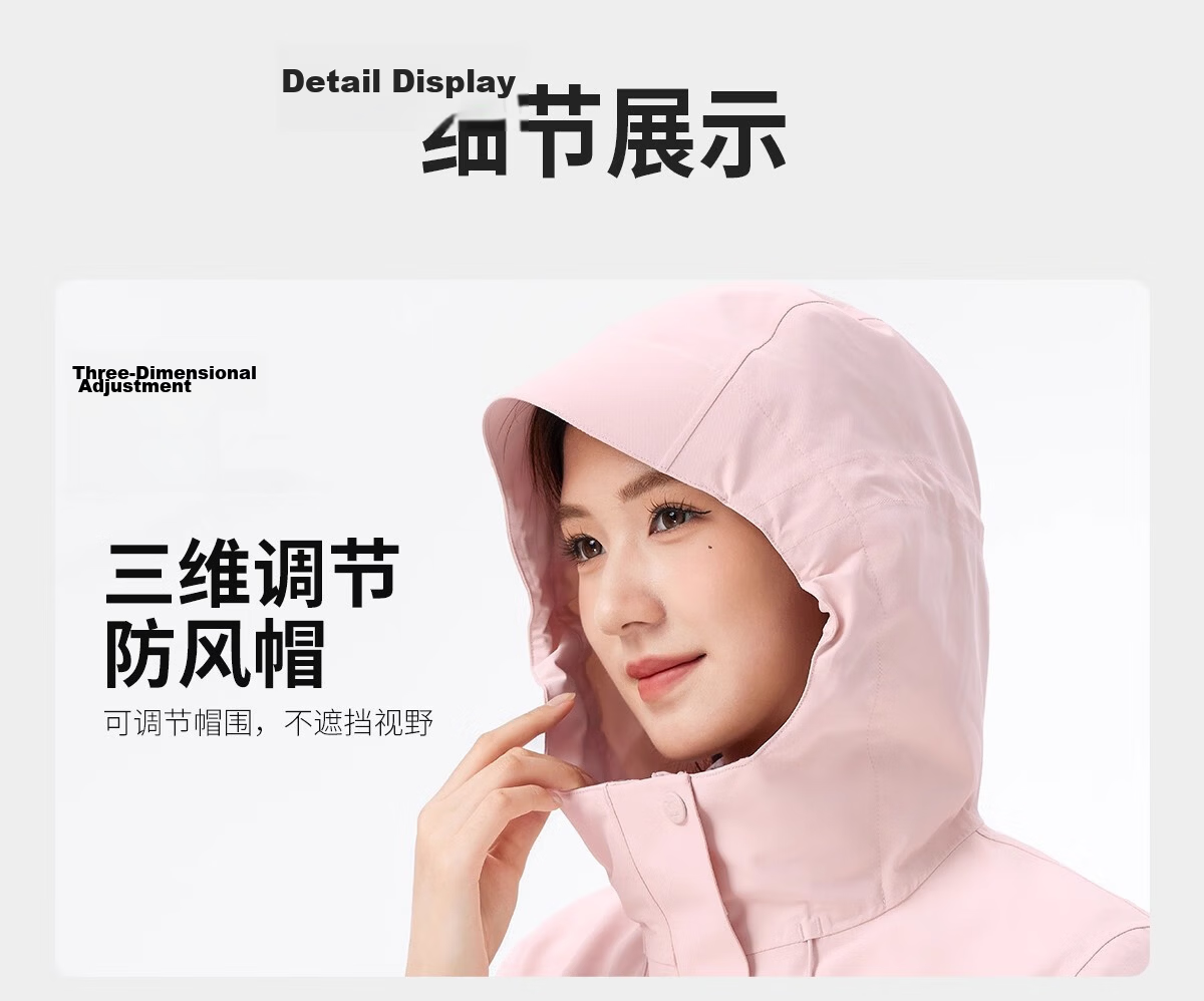 CAMEL Women's Outdoor Jacket Men's 3-in-1 Waterproof Breathable Down Liner Hiking Mountaineering Coat 38
