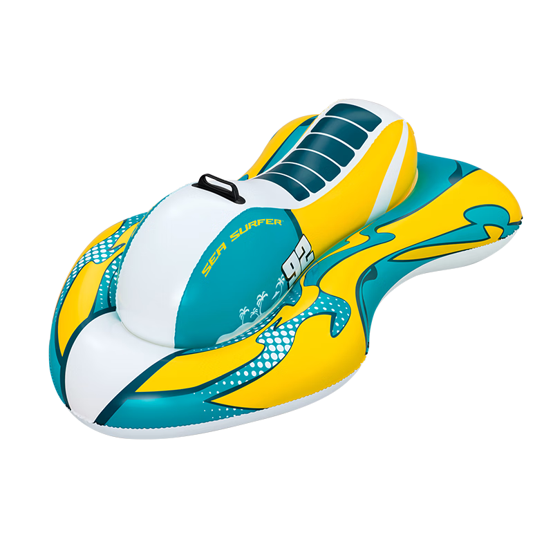 Bestway Inflatable Water Ride-On Children's Swim Ring with Handles Infant Toddler Water Play Inflatable Toy Motorboat Ride-On