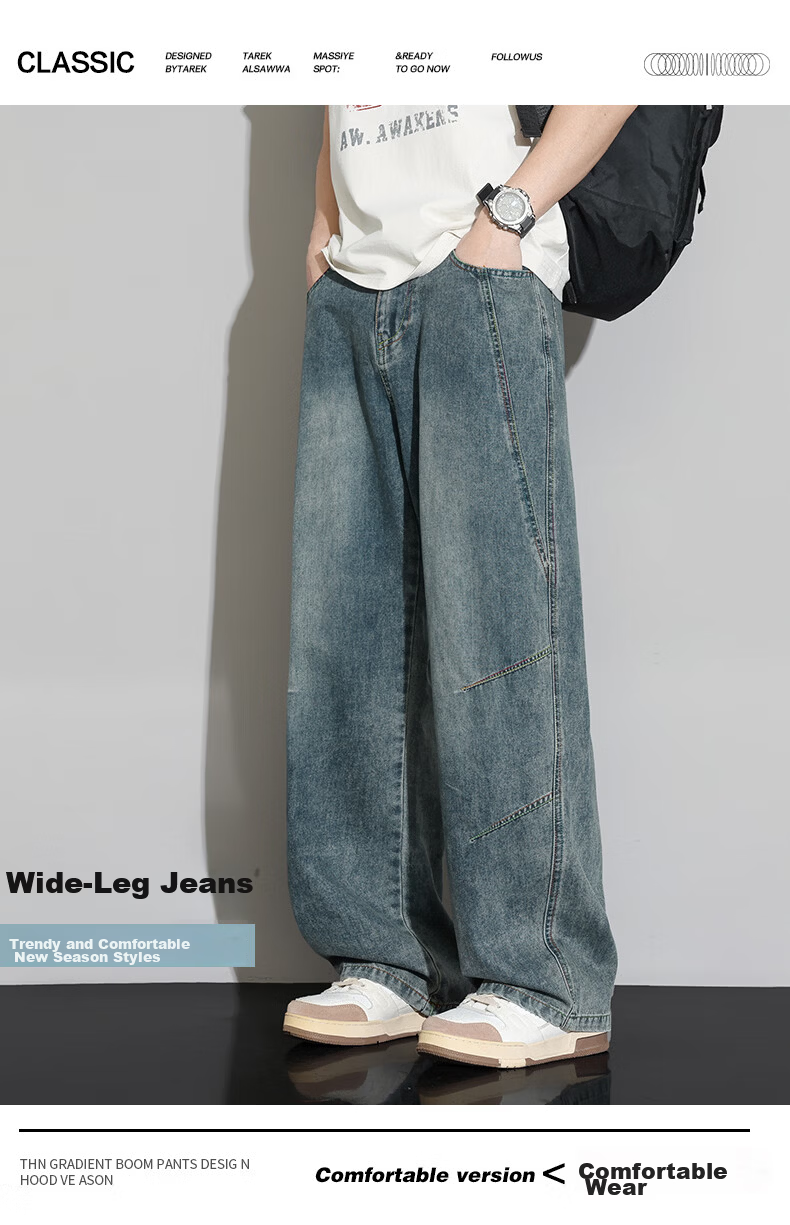 SWAMP AREA Lyocell Tencel Denim Jeans Men Summer Straight Loose Ice Silk Wide Leg Casual Pants K652 Black L 1