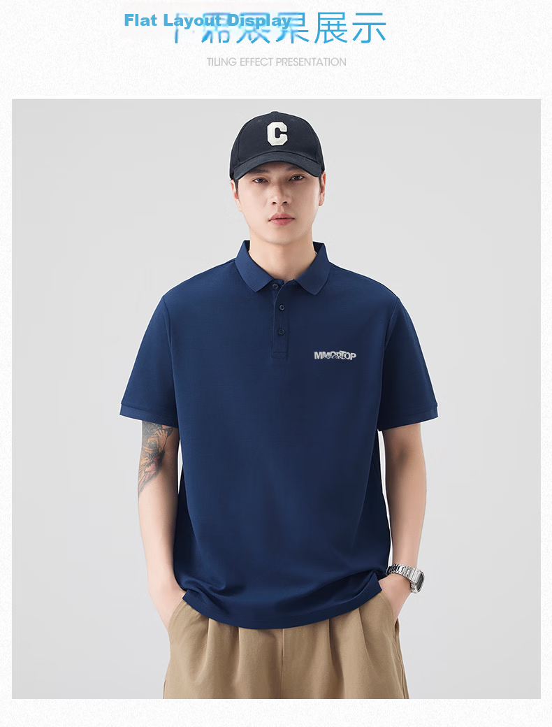 MMOPTOP Father's Day American Print Ice Silk Polo Shirt T-Shirt Men's Summer Business Casual Short Sleeve MP15 Black M 6