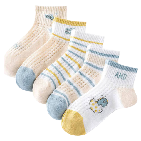 Mianmanman Children's Socks, Summer Thin Style, Xinjiang Cotton, Baby And Big Kids, Boys Summer Mesh Breathable Short Socks, 7 Pairs