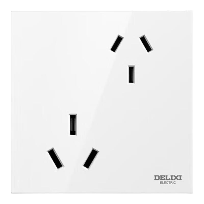 DELIXI Switch Socket Panel, 86-Type Wall Socket CD100, Six-Hole 16A High-Power Air Conditioner Socket, Space Gray