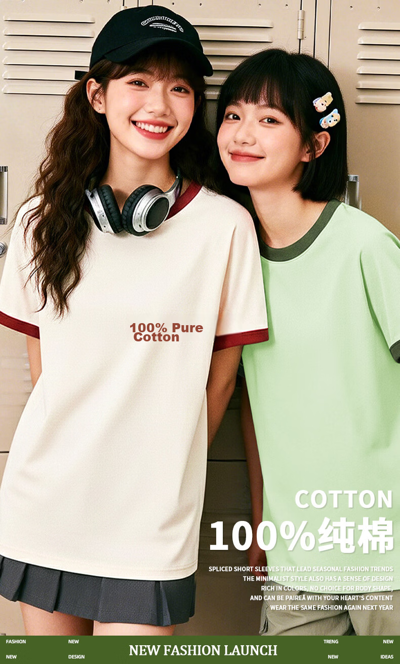 Warrior Trendy Colorblock Cotton Short Sleeve Women's 2026 New Summer Loose Casual Fashion Half Sleeve T-Shirt Top 2
