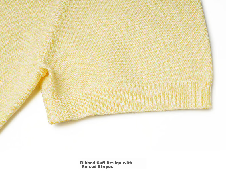 Olrain Eurielle Commuter Simple Ice Silk Fake Two-Piece Knit Cardigan Women Summer Short Sleeve Top Yellow M 23