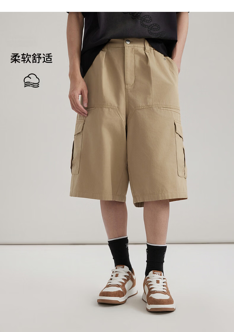 CABBEEN Vintage Denim Cargo Shorts Men Large Pocket Workwear Outdoor Durable Breathable Summer 2026 13