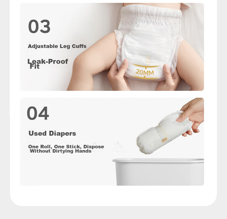 Babycare Camellia Baby Pull-Up Diapers Trial Pack XXXL Size 3 Pieces (>17kg) [New And Old Packaging Mixed] 25