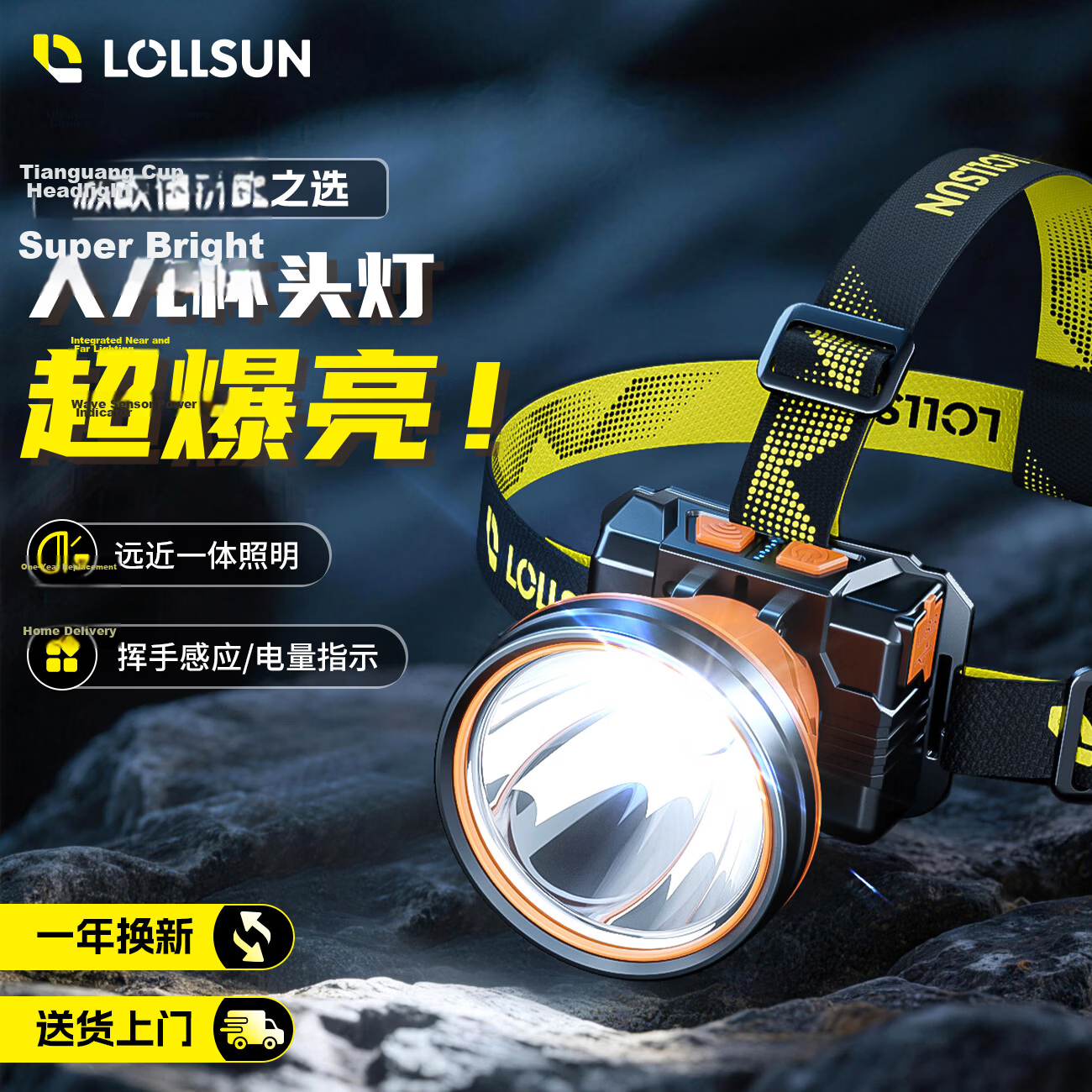 Dexu High-Power Headlamp Head-Worn Ultra-Long Battery Life Outdoor Night Fishing Worksite Sea Gathering Large Capacity Lithium Battery Super Bright Emergency Light
