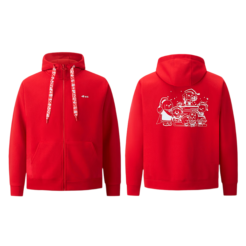 JOY&DOGA Global Training Base Commemorative Hoodie Cultural Shirt Qixin Red 3XL