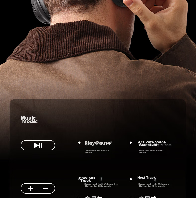 BASEUS MH1 Over-Ear Noise Cancelling Bluetooth Headphones Active Noise Cancellation Dual Gold Standard HiFi Certified 80H Battery Life Compatible with Apple Huawei Xiaomi Oppo Phones Gift 37