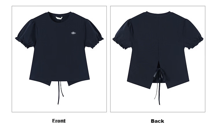 TonLion [Cooling Technology] 2026 Summer Women's Tie-Back Short Sleeve T-Shirt Solid Color Casual Comfortable Premium Feel 15