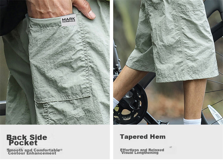 MARK FAIRWHALE Men's Casual Summer Shorts Comfortable Lightweight Ice Silk Quick-Dry Loose Sports Pants Light Gray M 8