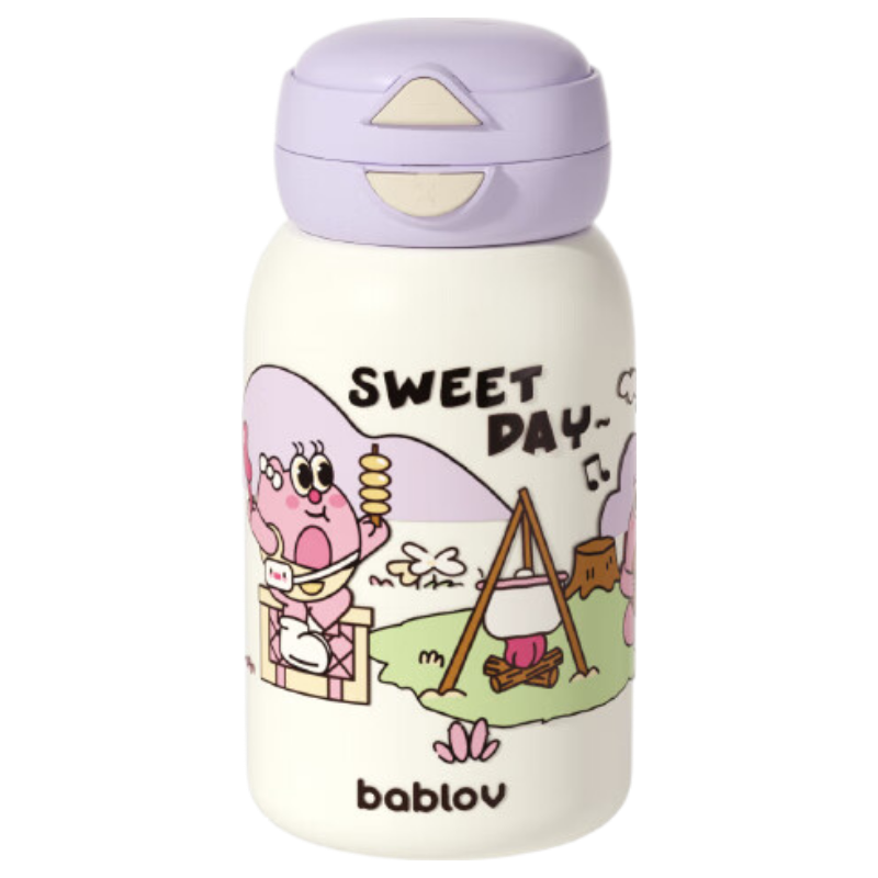 BABLOV Insulated Water Bottle for Kids, Stylish Large Capacity Portable Tumbler with Straw for Girls, Birthday Gift
