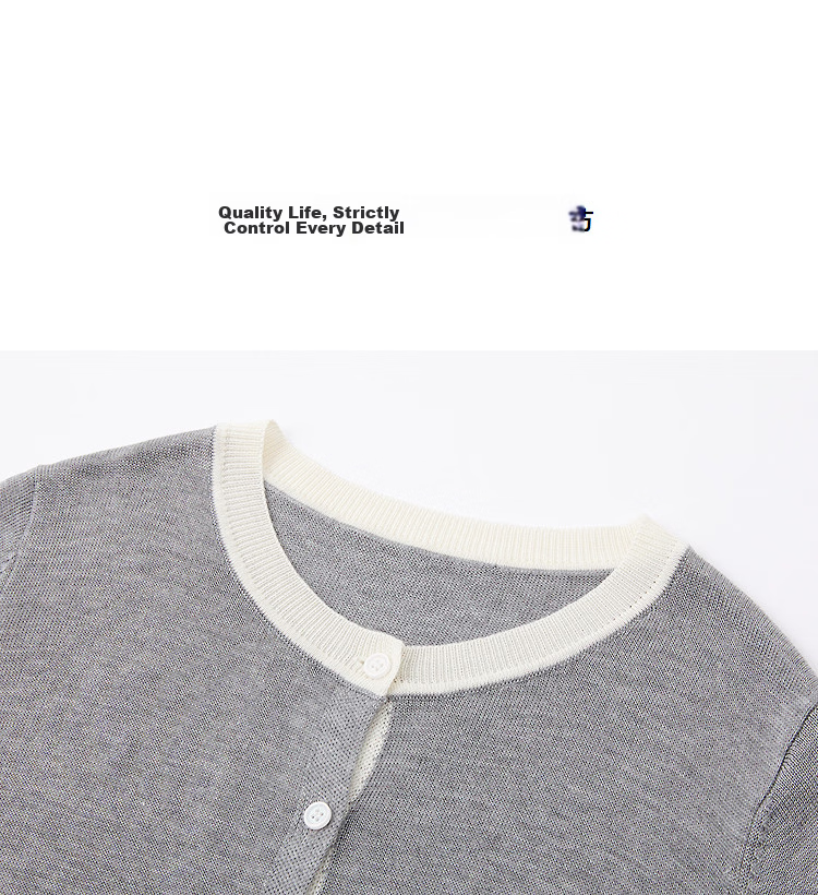 Demana [100 Lyocell] Summer Lightweight Office Round Neck Colorblock Slimming Concealing Knit Cardigan for Women Premium Feel 10