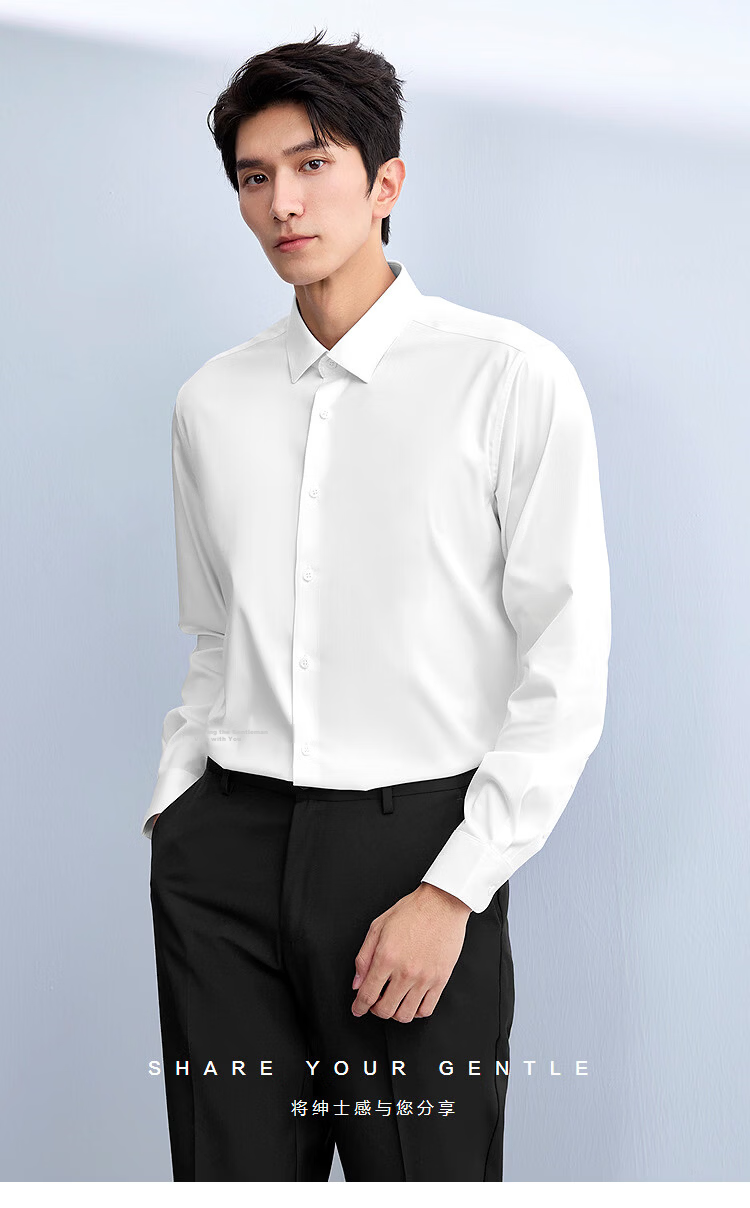 HLAHLA Men's Long Sleeve Spring Business Shirt 26 Light Series Sun Protection Formal Shirt 2
