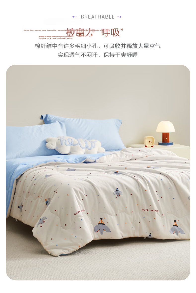 Luolaikids Cotton Quilt Filling, Infant Class A Pure Cotton Antibacterial All-Season Comforter, 220*250 8