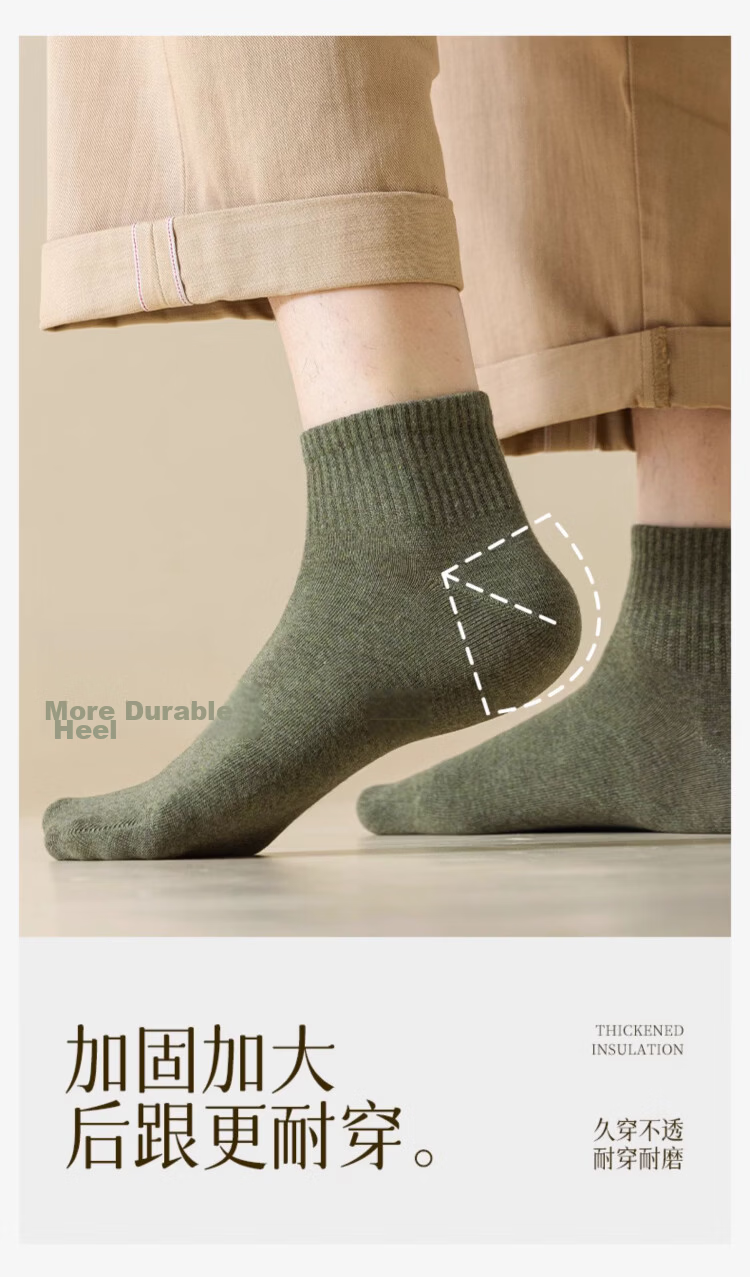 Langsha Men's Summer 100% Cotton 10A Antibacterial Odor-Resistant Breathable Sweat-Absorbing Low-Cut Casual Socks 10