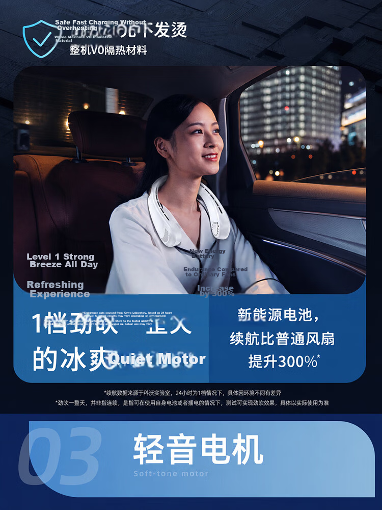 KOVOL [Top Ranked] Neck-Hanging Fan, Small Portable Desk Fan, Long Battery Life, Personal Neck-Hanging Fan for Dormitory Cooling, Electric Fan for Temperature Reduction, Corporate Gift Customizatio 11