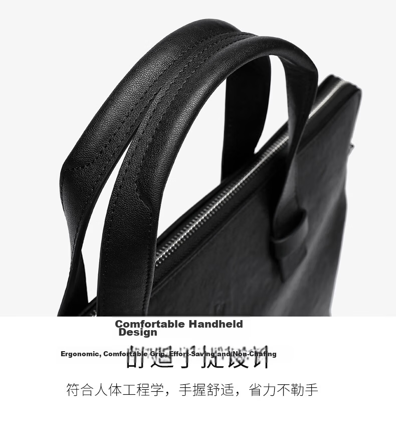 American Bison Men's Genuine Leather Business Briefcase Horizontal Casual Laptop Bag Birthday Gift 12