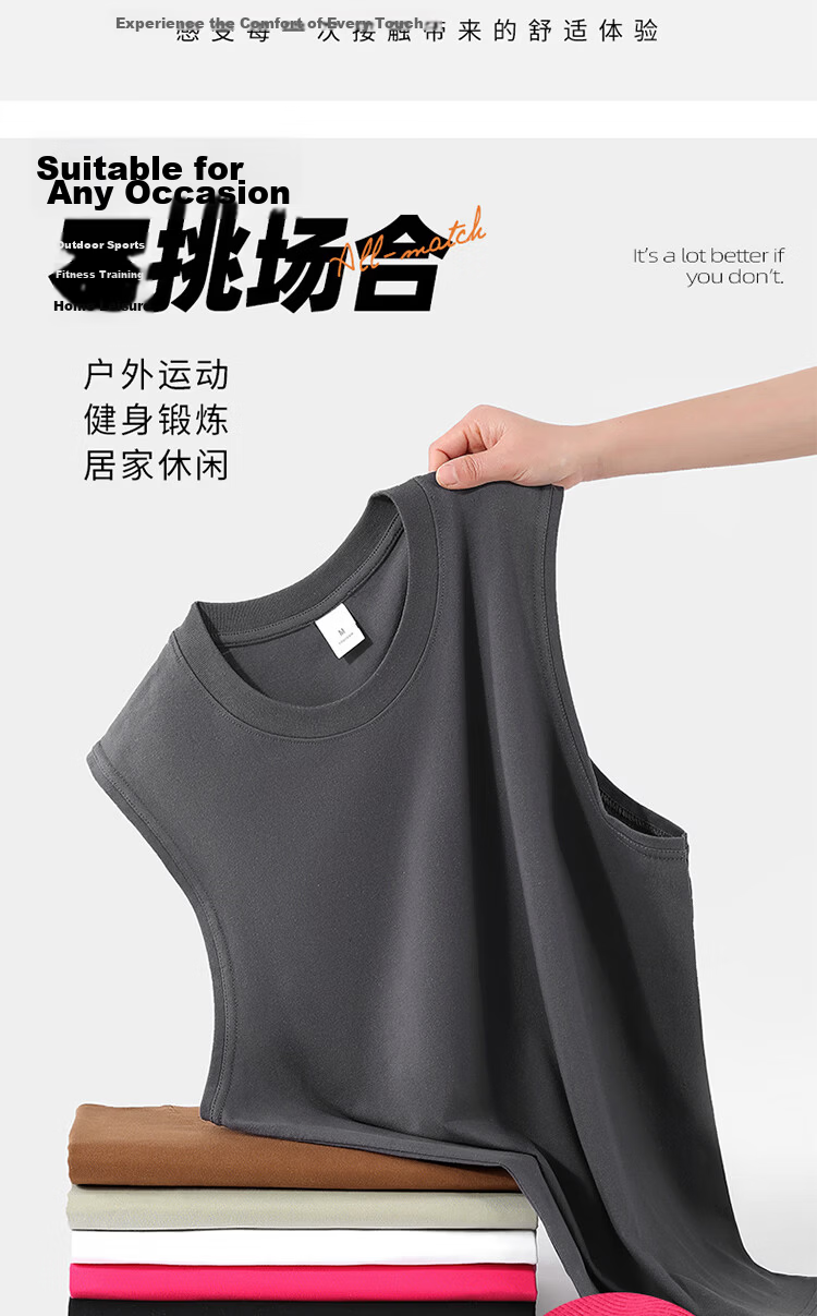 Hodo Men's Summer Cool Feeling Pure Cotton Skin-Friendly Comfortable Casual Sports Quick-Dry Sleeveless T-Shirt White 3XL 5