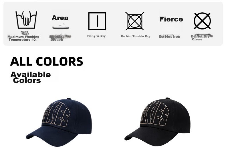 Dickies Unisex New Letter Baseball Cap Large Head Circumference Simple Sunshade Outdoor Sports Duckbill Hat Navy Blue 2