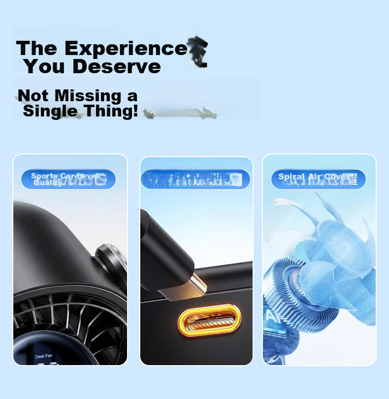 OYOCO Desktop Mini Clip Fan Cooling Rechargeable Small Ultra-Quiet USB Fan Large Airflow Wall-Mounted Table Fan Long Battery Life for Office Student Dorm Bed 36