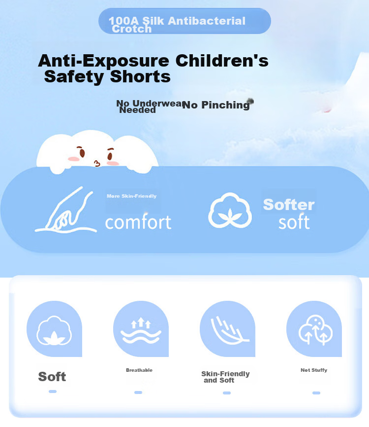 Urban Beauty Girls' Children's Underwear Safety Shorts Summer Thin Antibacterial Anti-Exposure Boxer Briefs for Older Girls 2