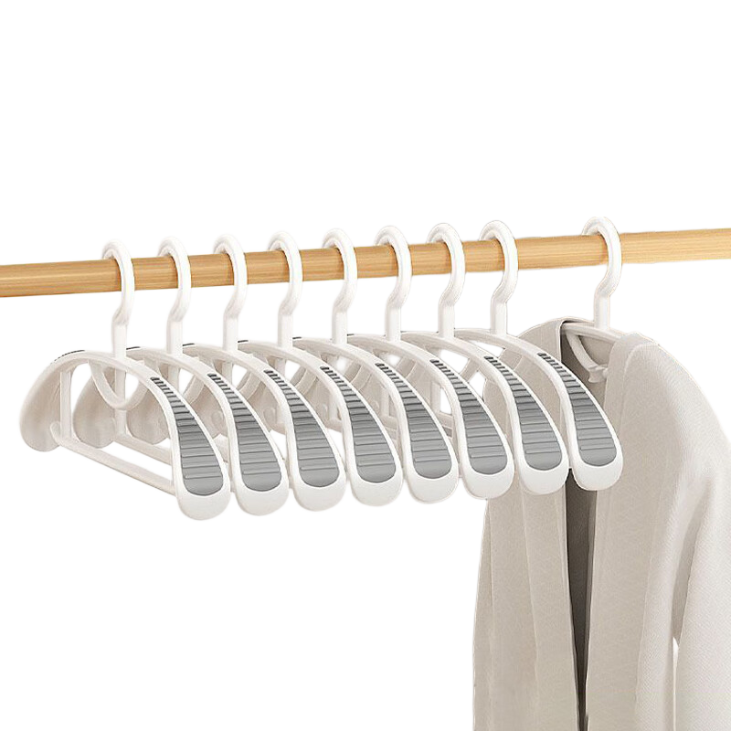 HOUYA Wide Shoulder Hangers 10-Pack Non-Slip Clothes Hangers for Home, Dormitory, and Student Use