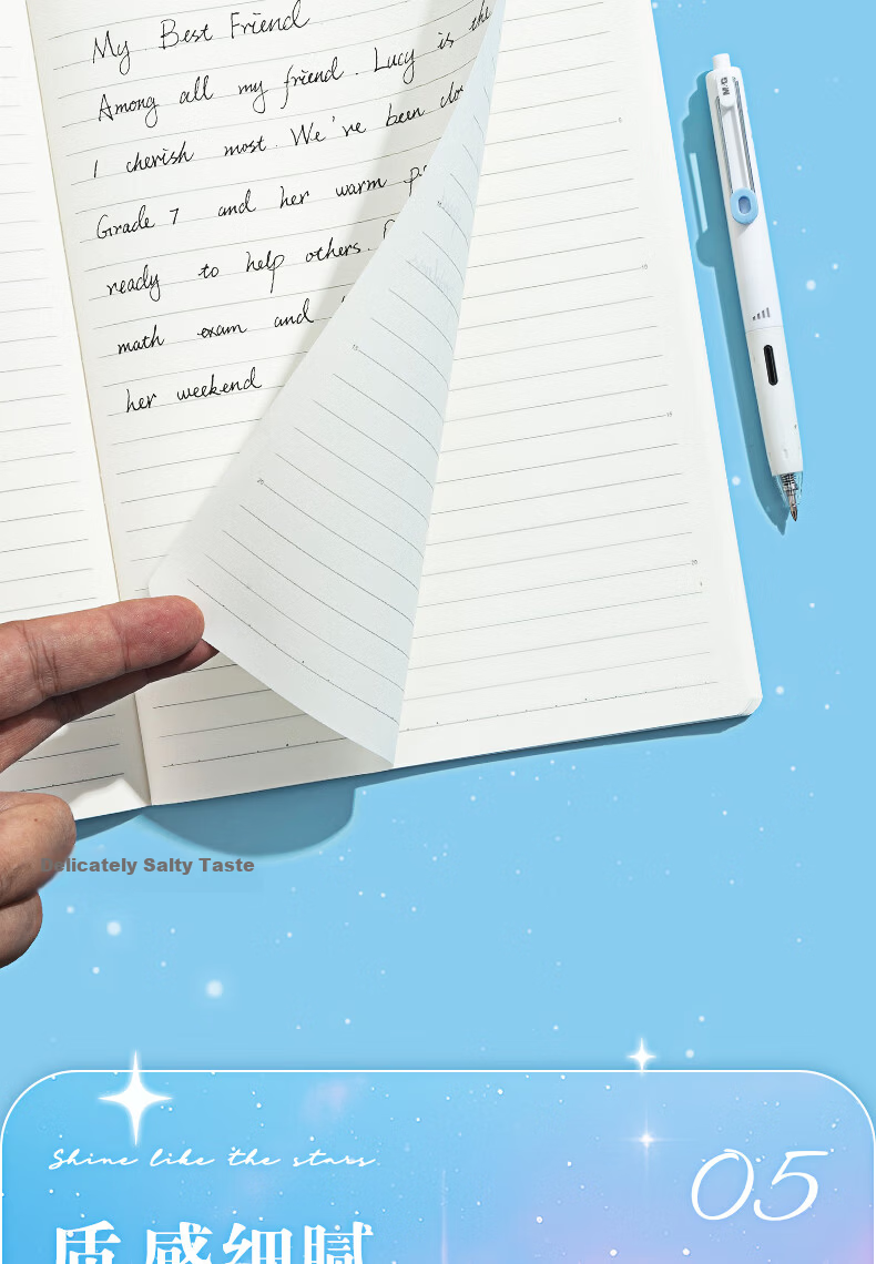 M&G A5 Notebook 44 Sheets Error Correction High-Quality Sewn Journal Student Diary Sparkling 4-Pack FA5102Y2 Random 6