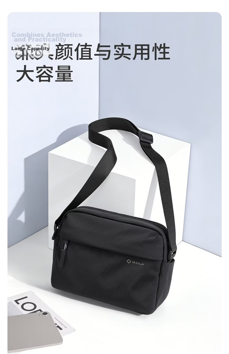GOLF Casual Crossbody Bag Unisex Lightweight Outdoor Sports Cycling Shoulder Bag Commuter iPad Tablet Small Square Bag 14