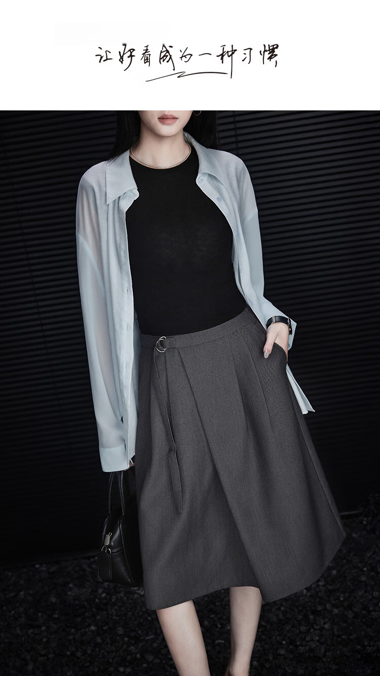 Demana [Intelligent Commuting] Spring Design Irregular Front A-Line Umbrella Skirt Loose Fit Women's Mini Skirt 1