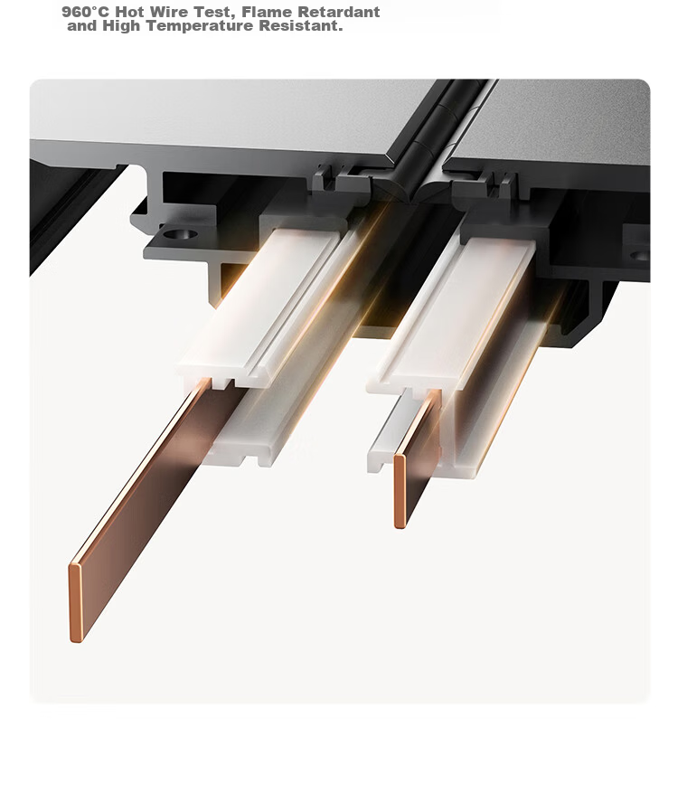 MI Surface-Mounted Slim Track Socket, Compatible with MI Smart Socket, Switch Socket Panel, 75cm Track + 4 Five-Hole Adapter Switches, Frost White 10