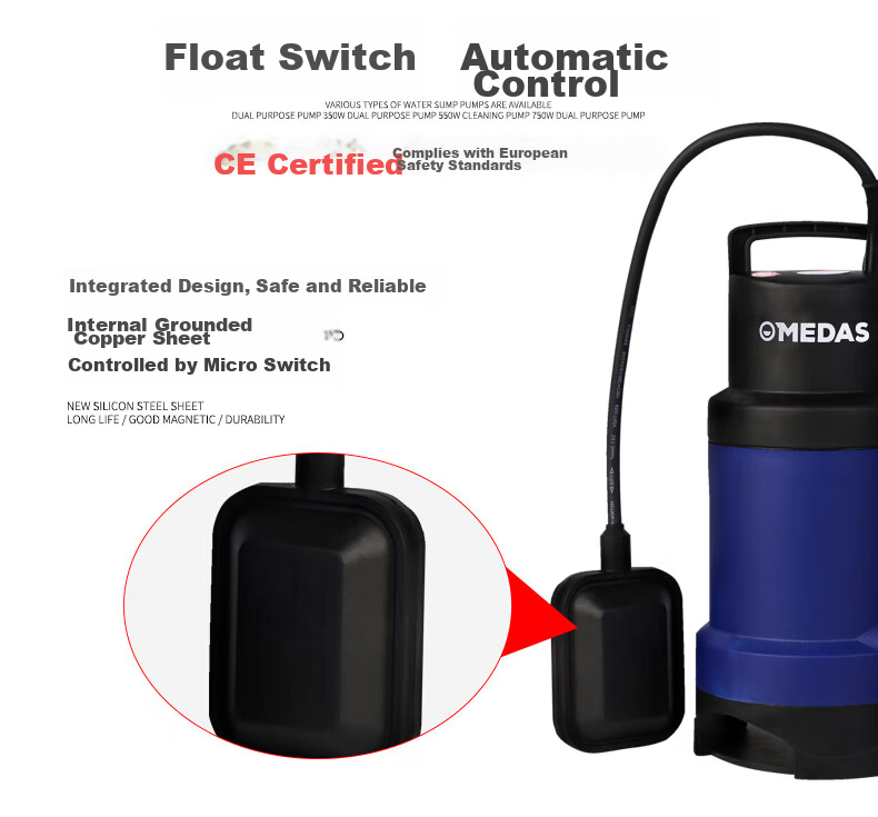 Medas Automatic Dual-Use Sewage and Clean Water Pump 220V High Lift High Flow Submersible Pump for Home and Rural Irrigation 8