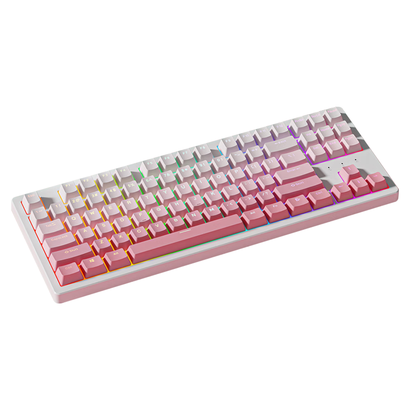 EWEADN DK87 Mechanical Keyboard Wireless Bluetooth Tri-Mode Wired Desktop Laptop Gaming Office Hot-Swappable Gradient Side-Printed Blush